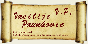 Vasilije Paunković vizit kartica